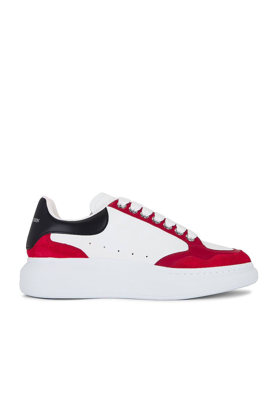 Image 1 of Alexander McQueen Leather Sneaker in White & Red