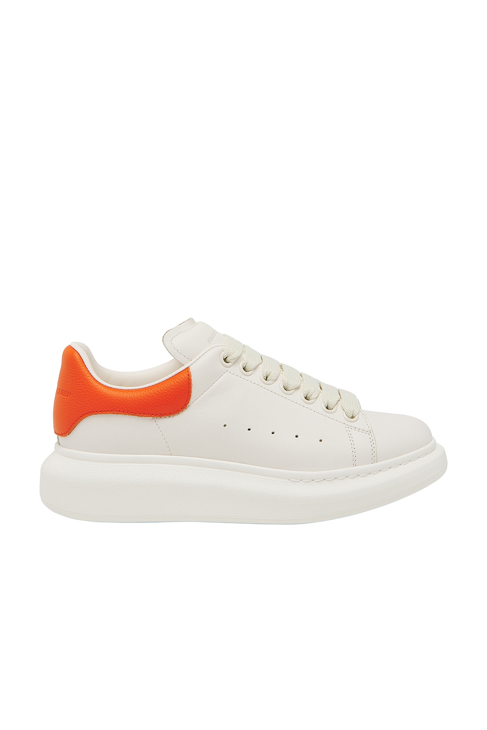 Image 1 of McQueen Oversized Sneaker in Off White & Orange