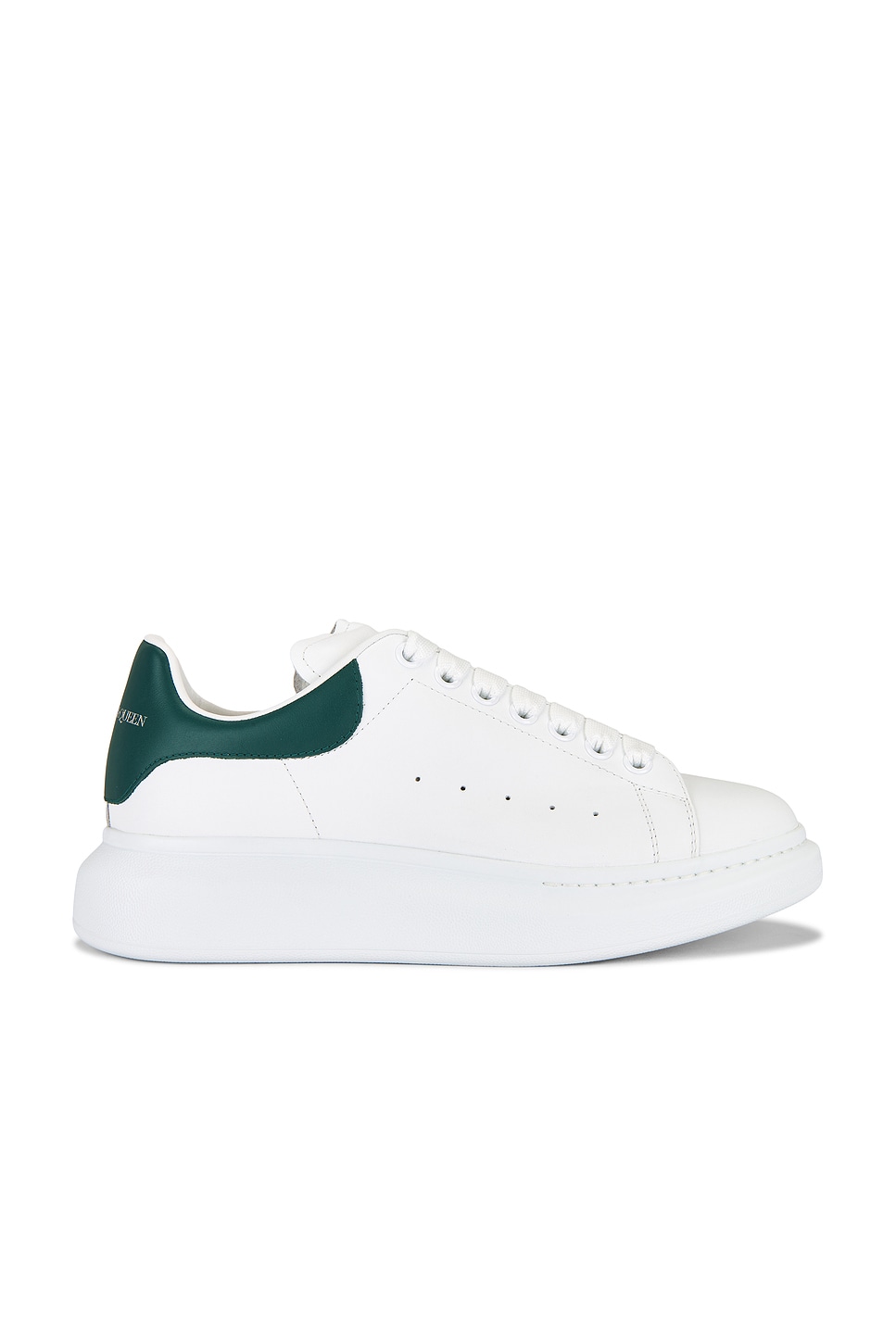 Image 1 of McQueen Oversized Sneaker in White & Phthalo Green
