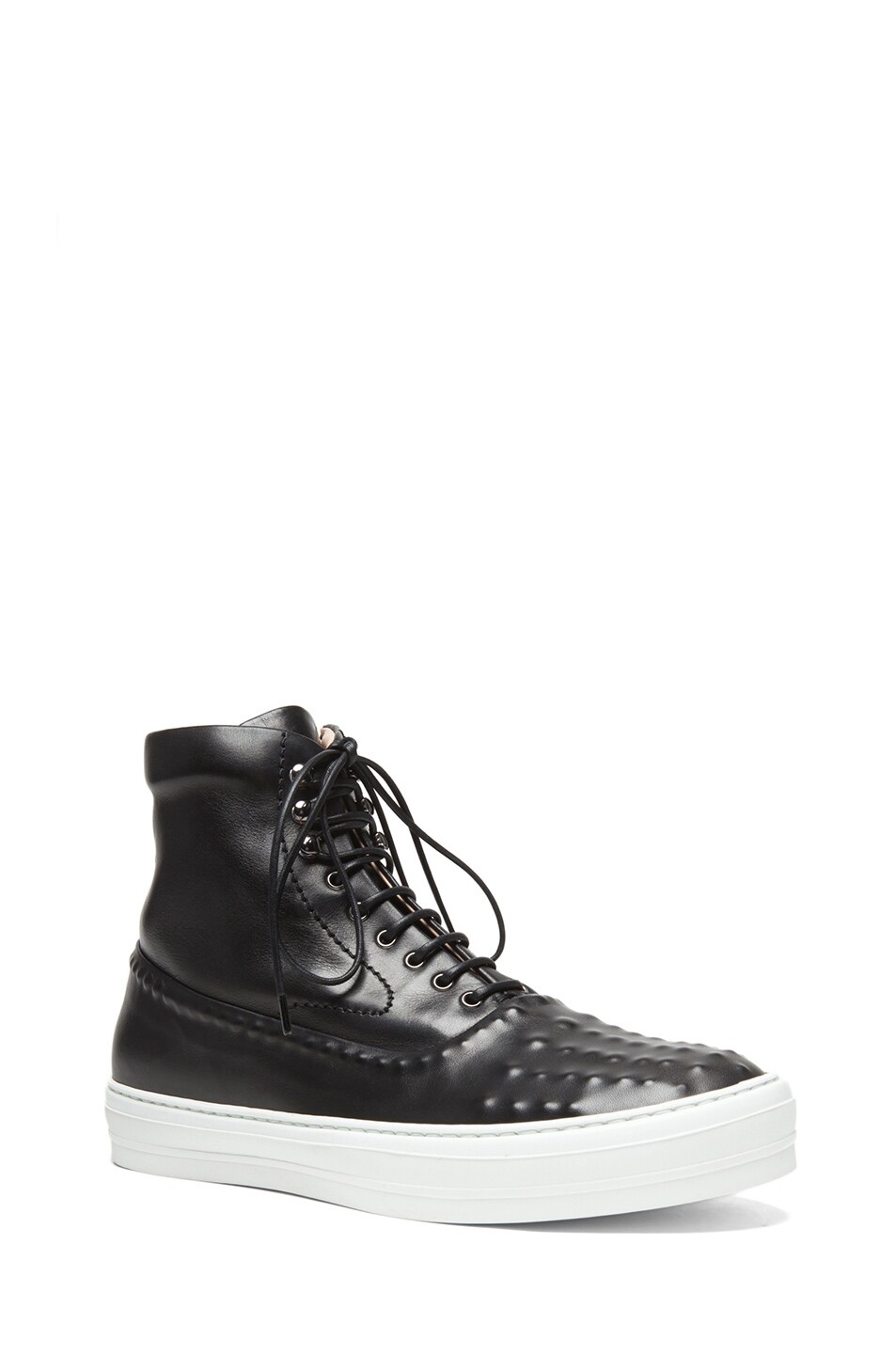 Image 1 of Alexander McQueen Illinois High Top Leather Sneakers in Black