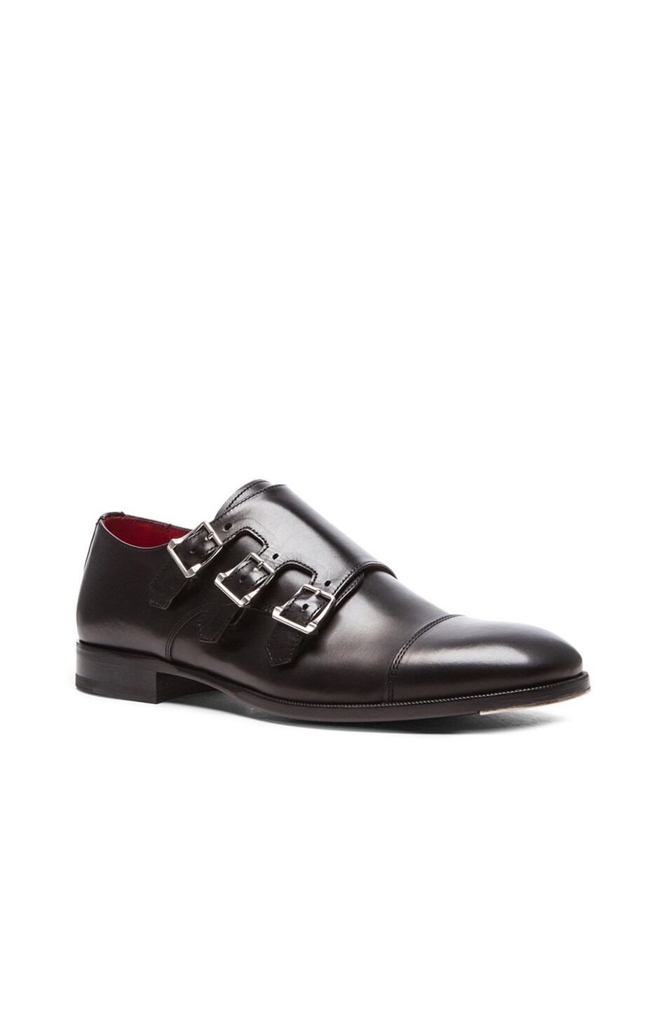 Image 1 of Alexander McQueen Three Buckle Leather Shoes in Black
