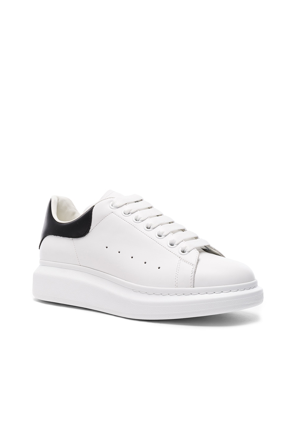 Image 1 of Alexander McQueen Croc Embossed Leather Sneakers in White