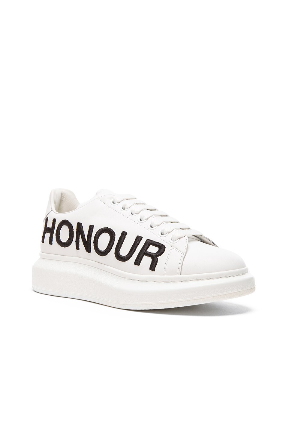 Image 1 of Alexander McQueen Honour & Truth Leather Sneakers in White