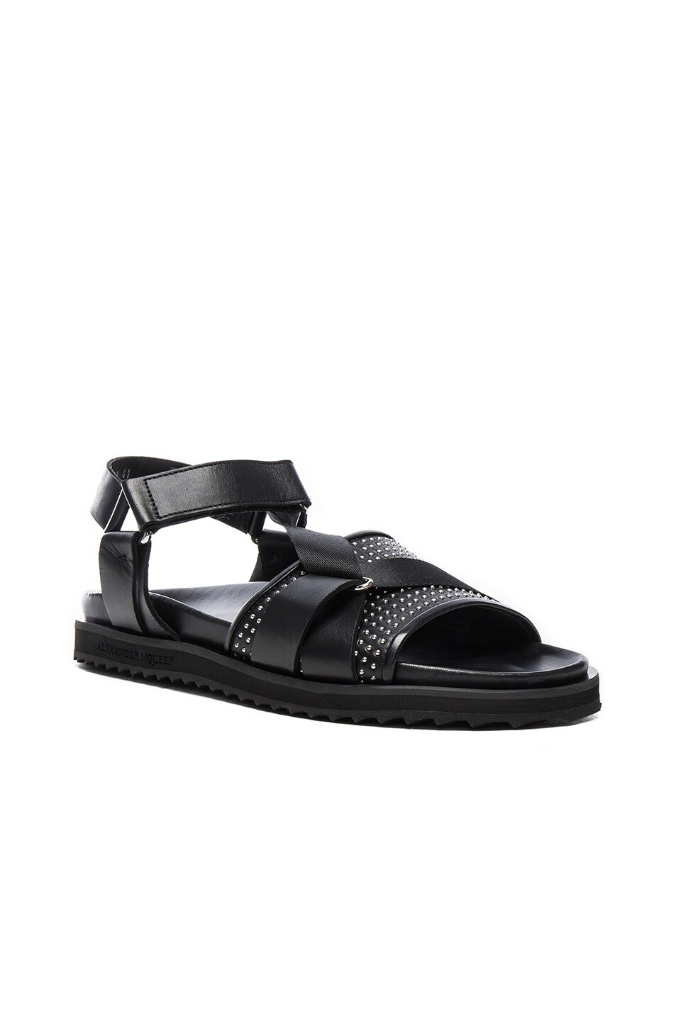 Image 1 of Alexander McQueen Studded Leather Sandals in Black