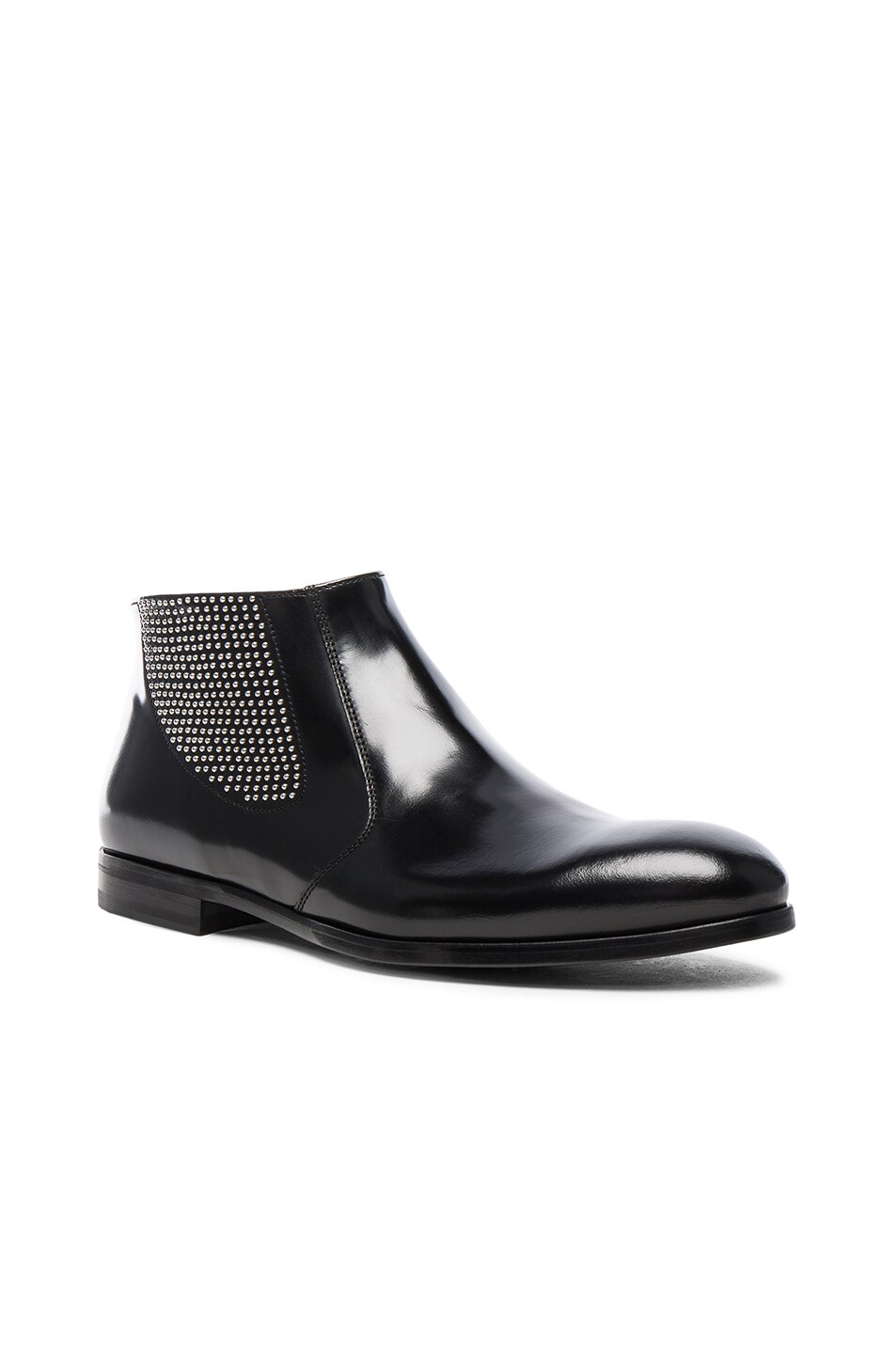 Image 1 of Alexander McQueen Studded Chelsea Leather Boots in Black