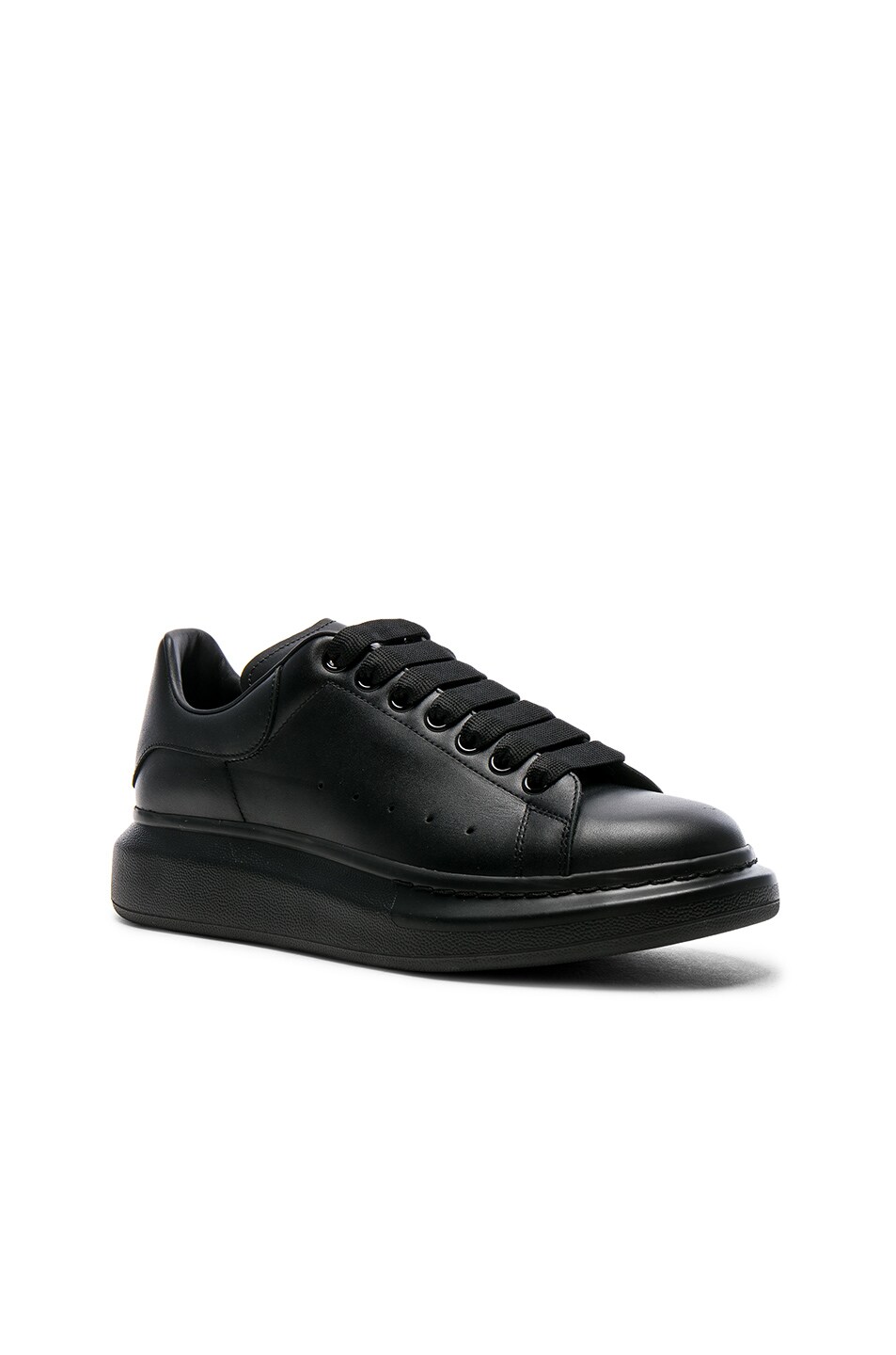 Image 1 of Alexander McQueen Leather Platform Sneakers in Black