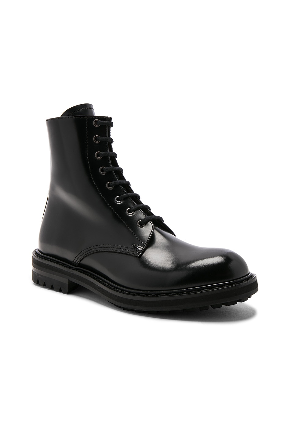 Image 1 of Alexander McQueen Leather Combat Boots in Black