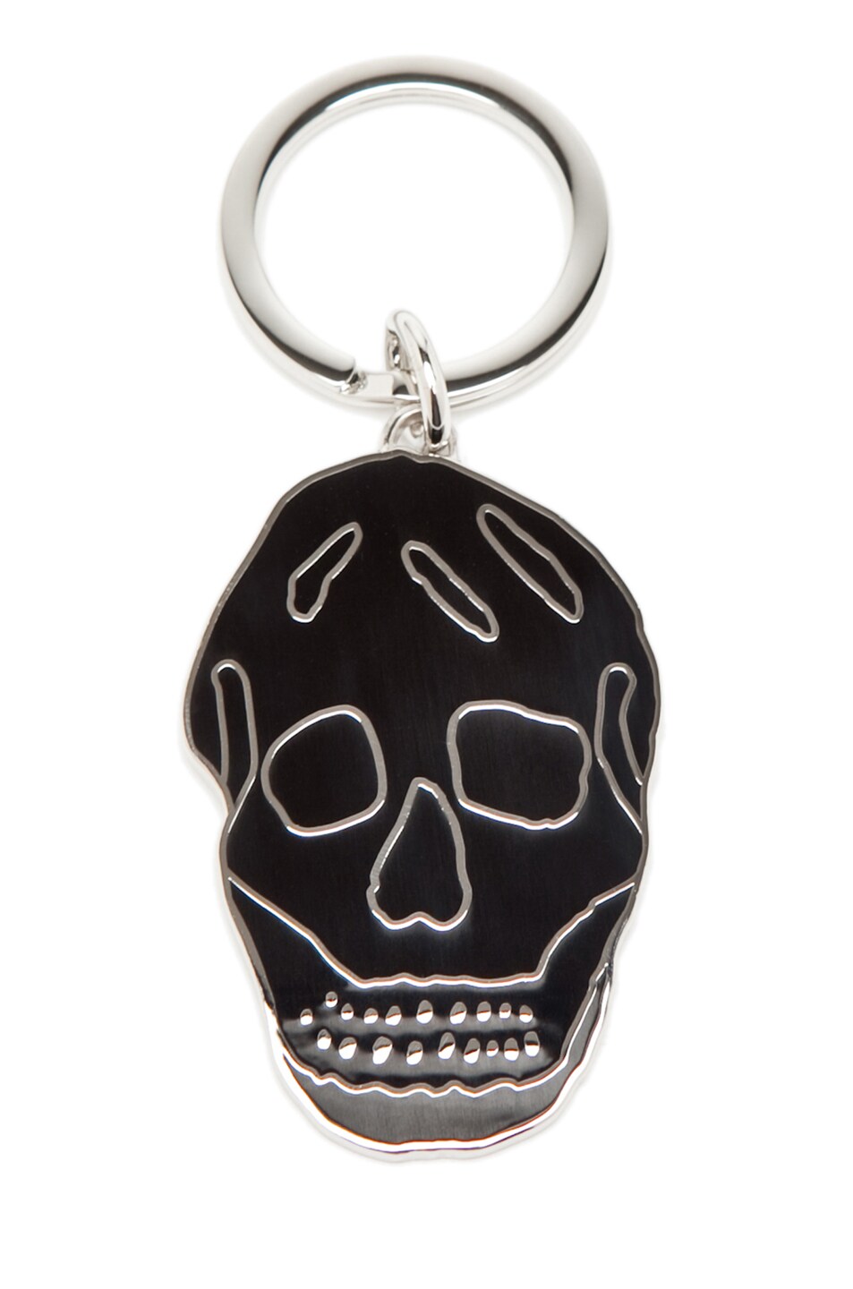 McQueen Skull Key Ring in Black/Black in Black & Black | FWRD
