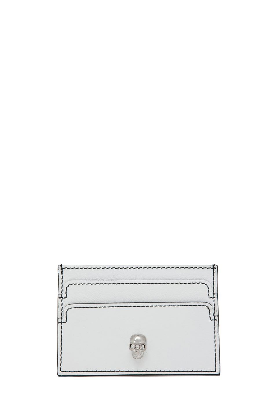 Image 1 of Alexander McQueen Leather Card Holder in Black & White