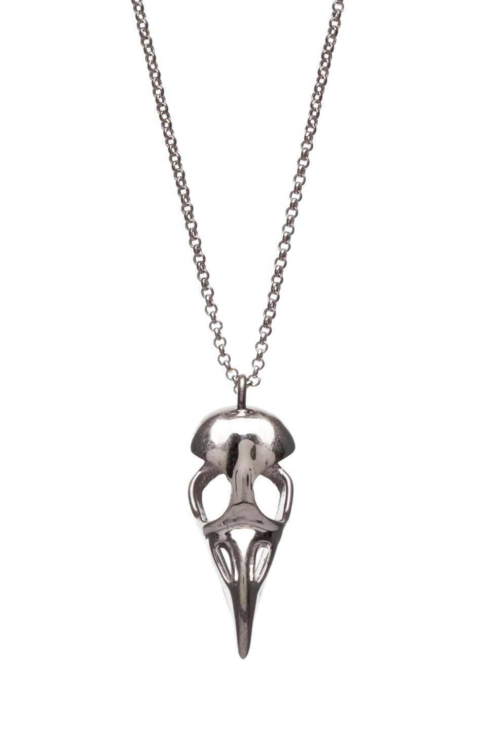 Image 1 of Alexander McQueen Skull Bird Pendant Necklace in Silver