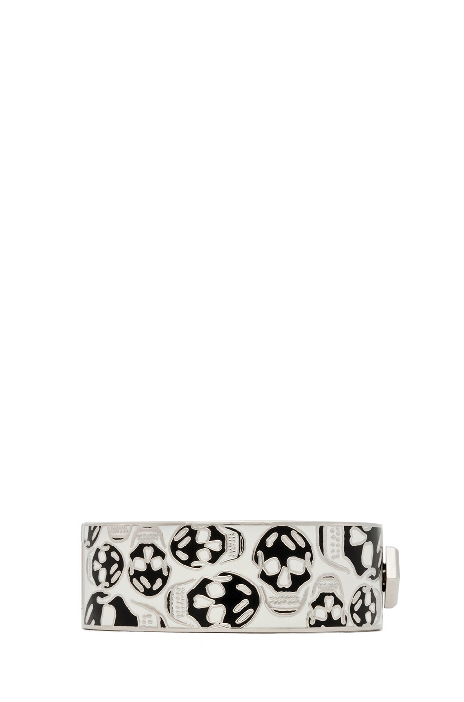 Image 1 of Alexander McQueen Snap Enamel Bracelet in White & Black