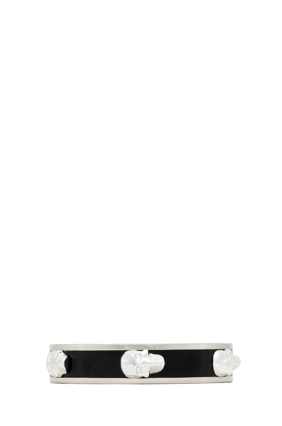 Image 1 of Alexander McQueen 3D Enamel Skull Bracelet in Black