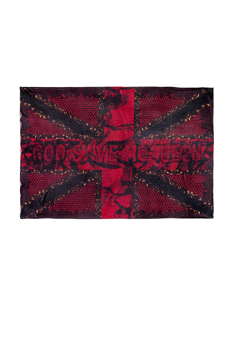 Image 1 of Alexander McQueen Chiffon Tortoise Scarf in Red & Black