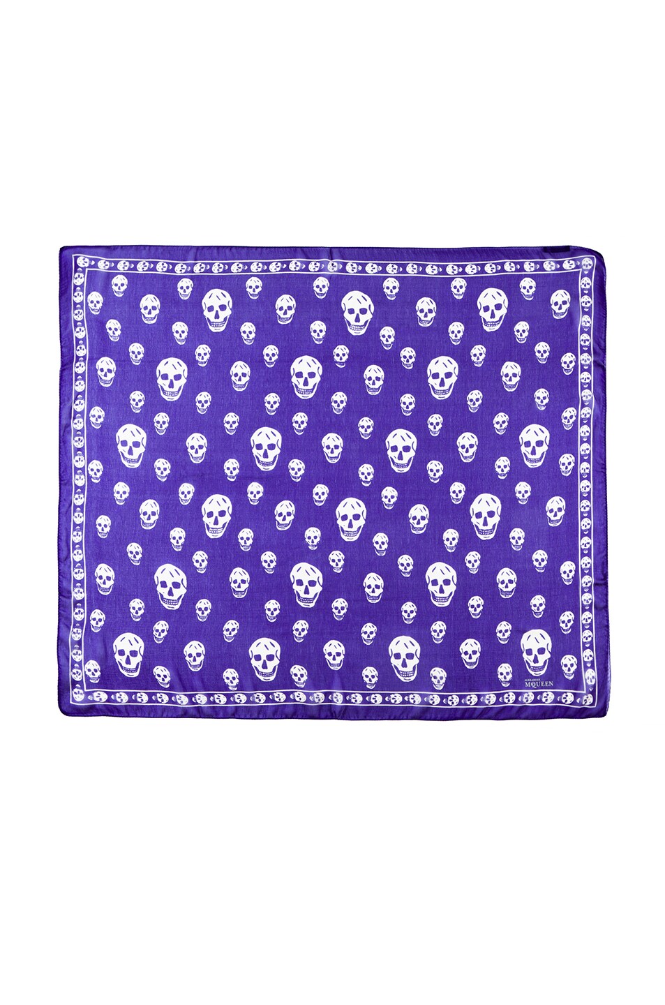 Image 1 of Alexander McQueen Skull Chiffon Scarf in Royal & Ivory