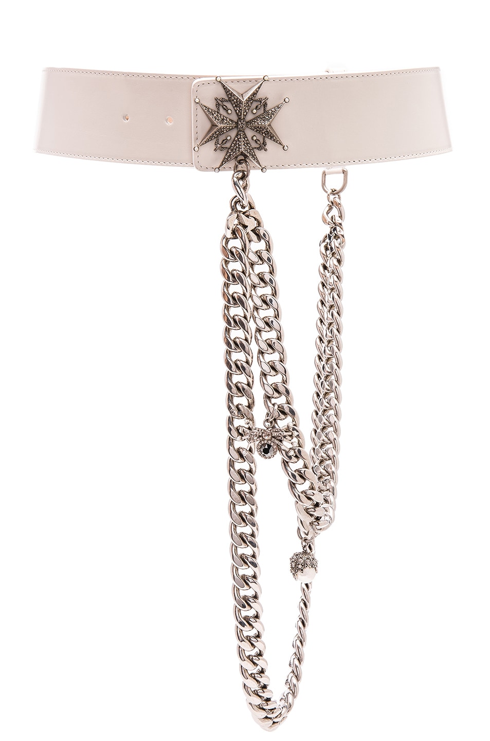 Image 1 of Alexander McQueen Leather Waist Belt in Silk White