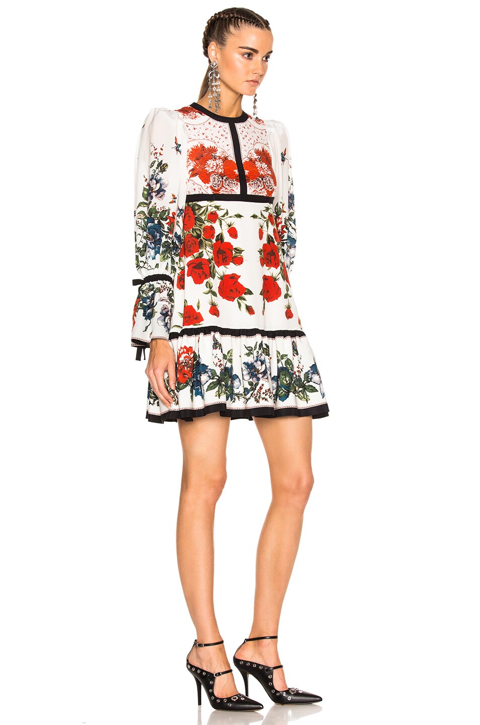 Alexander McQueen Printed Dress in Ivory | FWRD