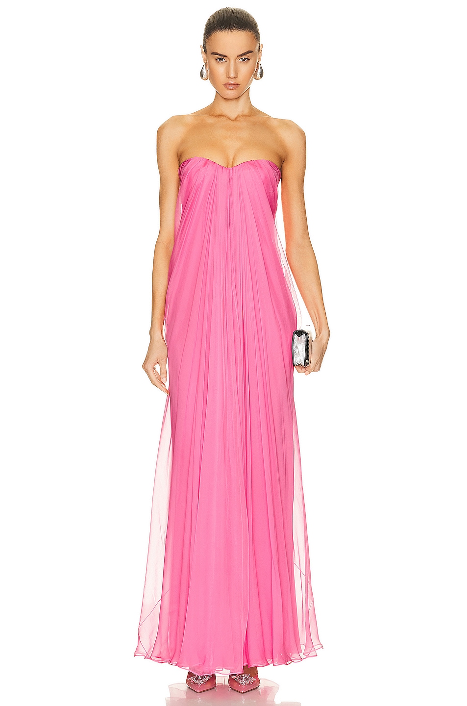 Image 1 of Alexander McQueen Draped Bustier Dress in Sugar Pink