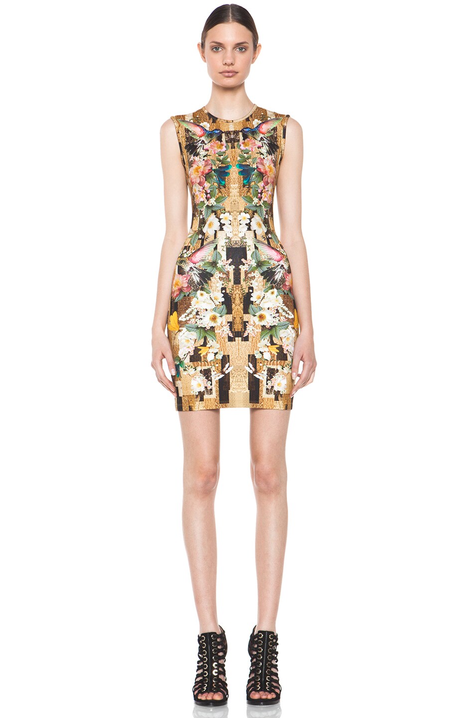 Alexander McQueen Dragonfly Mini Dress in Gold | FWRD