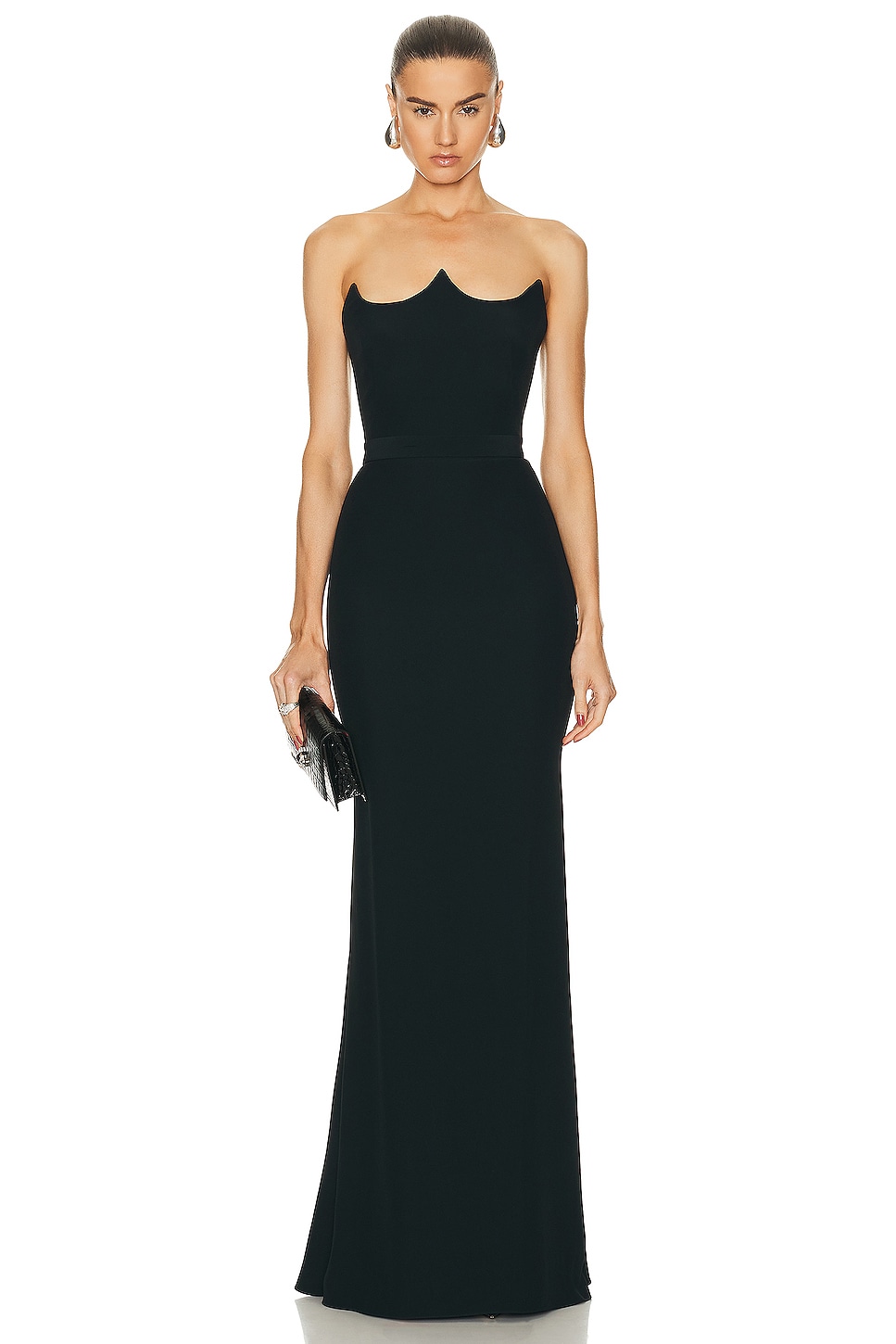 Image 1 of Alexander McQueen Strapless Evening Dress in Black
