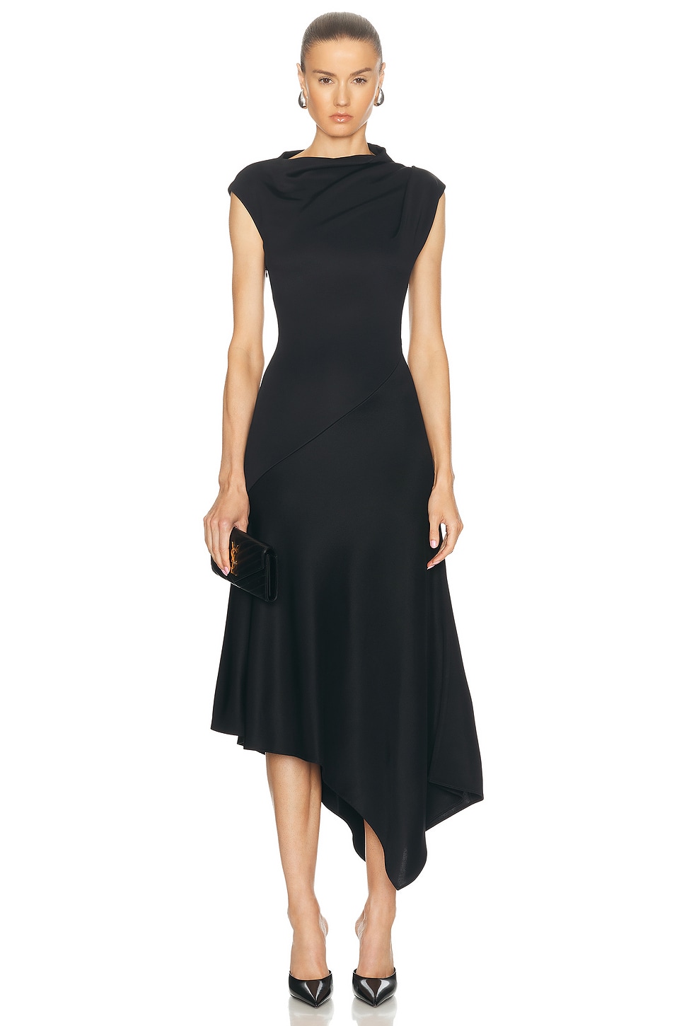 Image 1 of Alexander McQueen Drapey Jersey Dress in Black