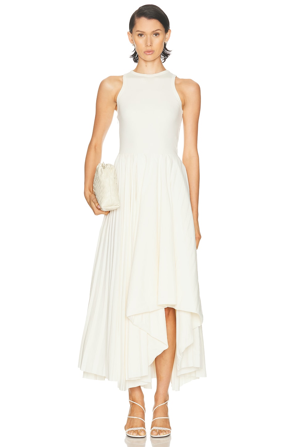 Image 1 of McQueen Cut & Sew Jersey Dress in Ivory