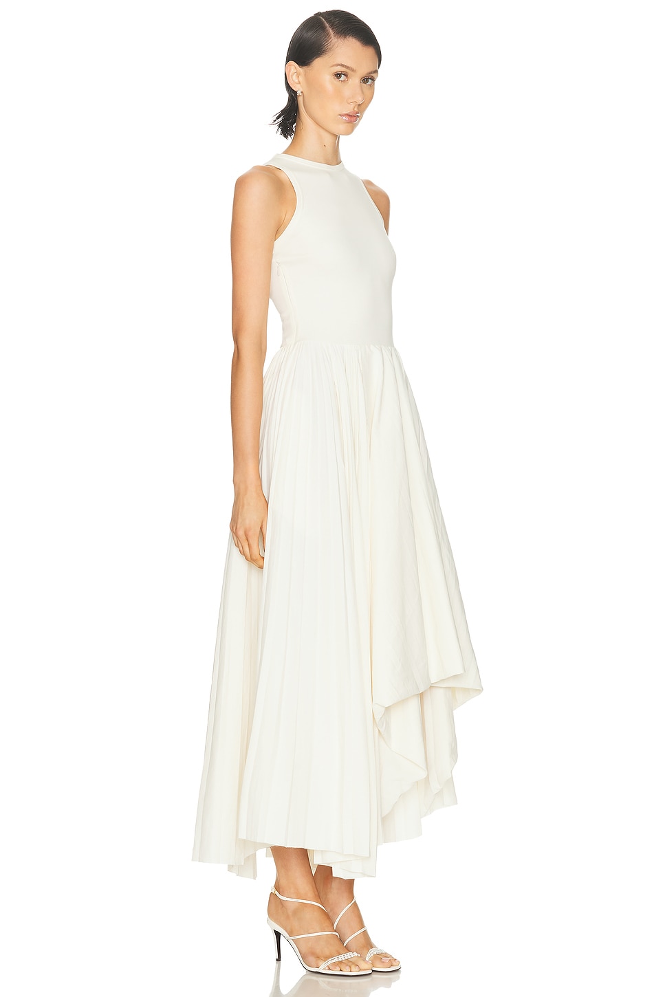 Alexander Mcqueen Cut & Sew Jersey Dress In White