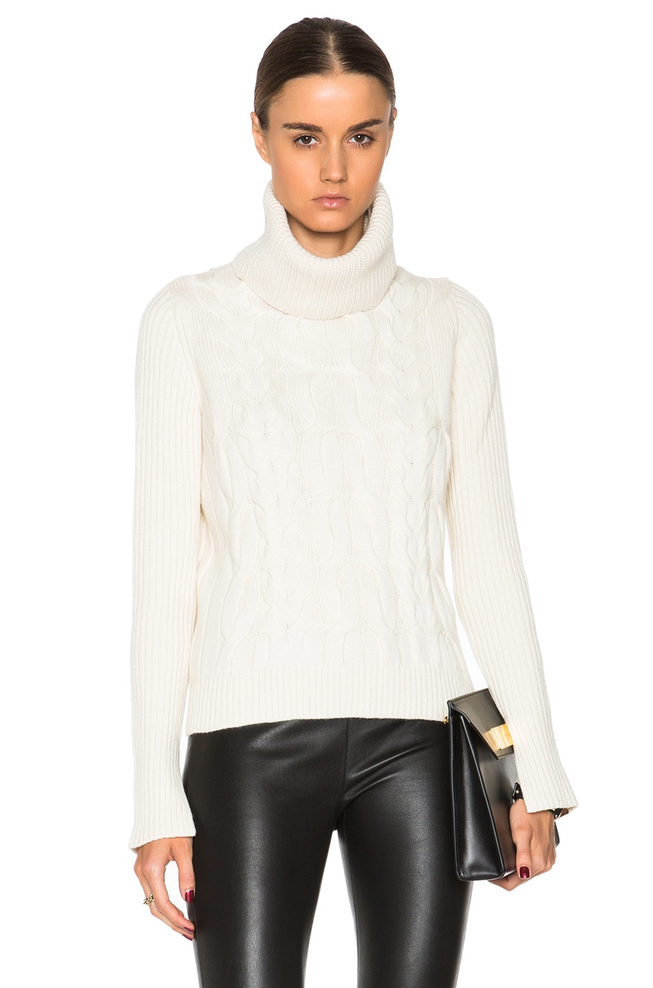 Image 1 of Alexander McQueen Aran Cable Knit Turtleneck in Ivory