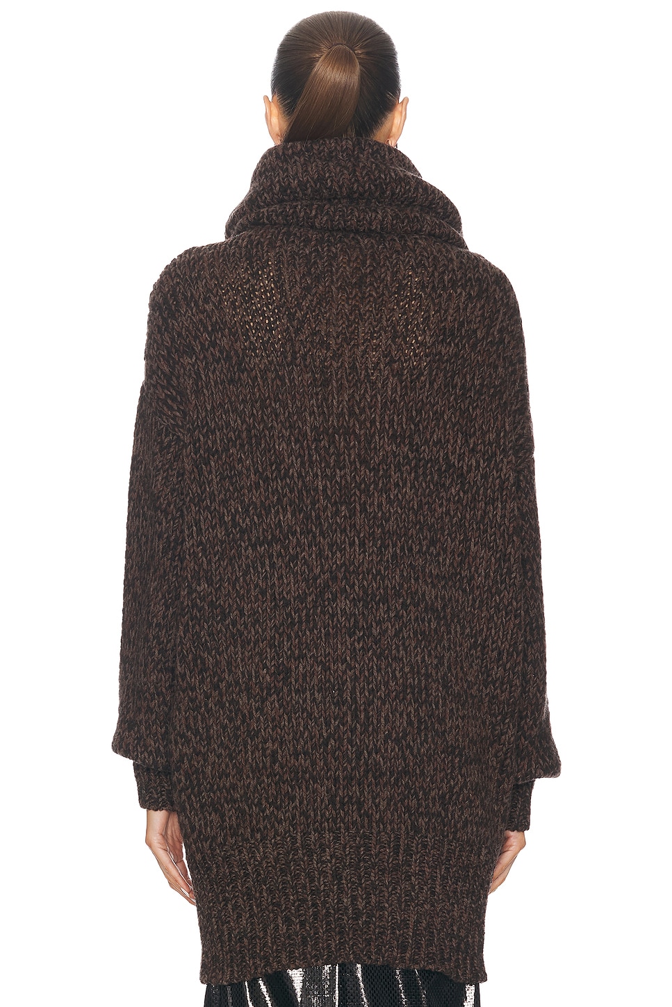 Image 3 of McQueen Hooded Sweater in Brown & Tan