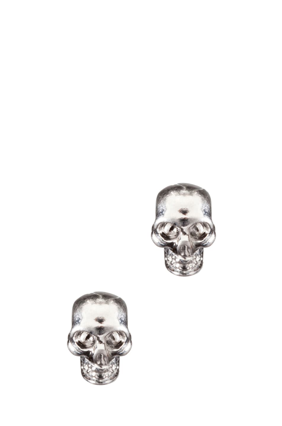 Alexander Mcqueen Skull Earrings In Dark Silver Fwrd Image 1 Of Alexander Mcqueen Skull Earrings In Dark Silver