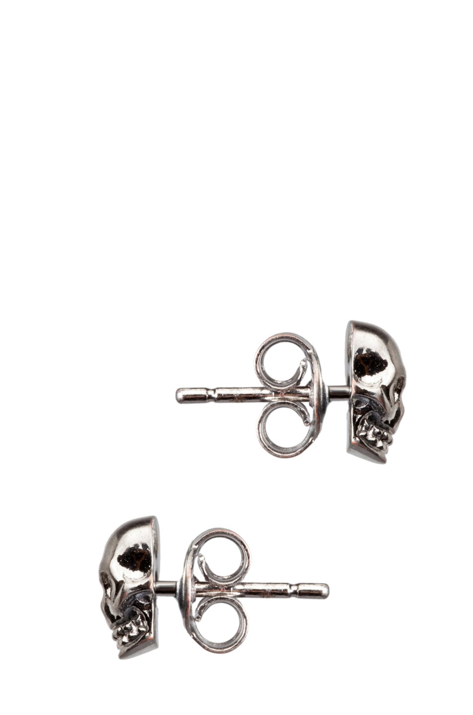 Alexander Mcqueen Skull Earrings In Dark Silver Fwrd Image 2 Of Alexander Mcqueen Skull Earrings In Dark Silver