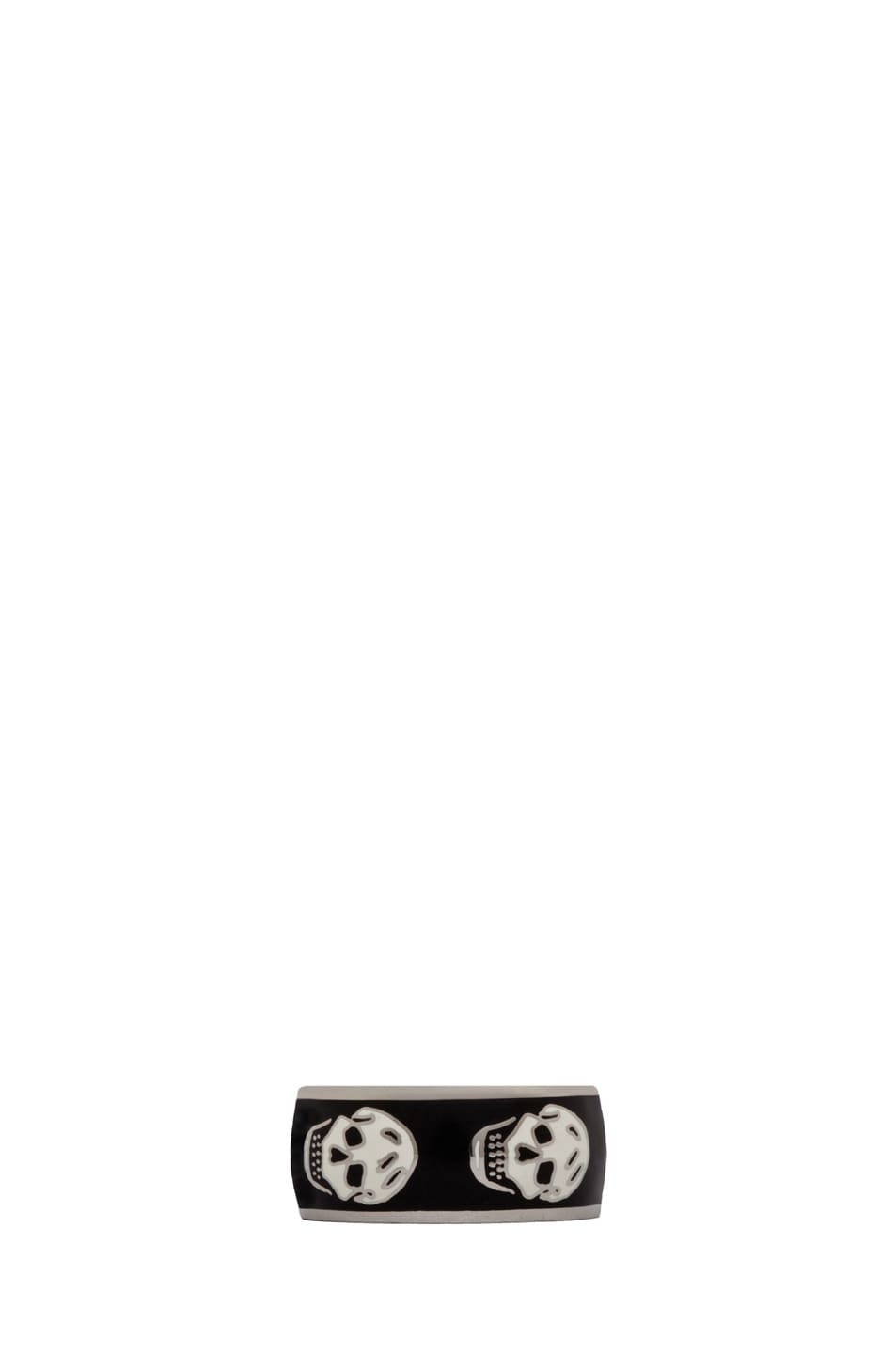 Image 1 of Alexander McQueen Enamel Ring in Black & White