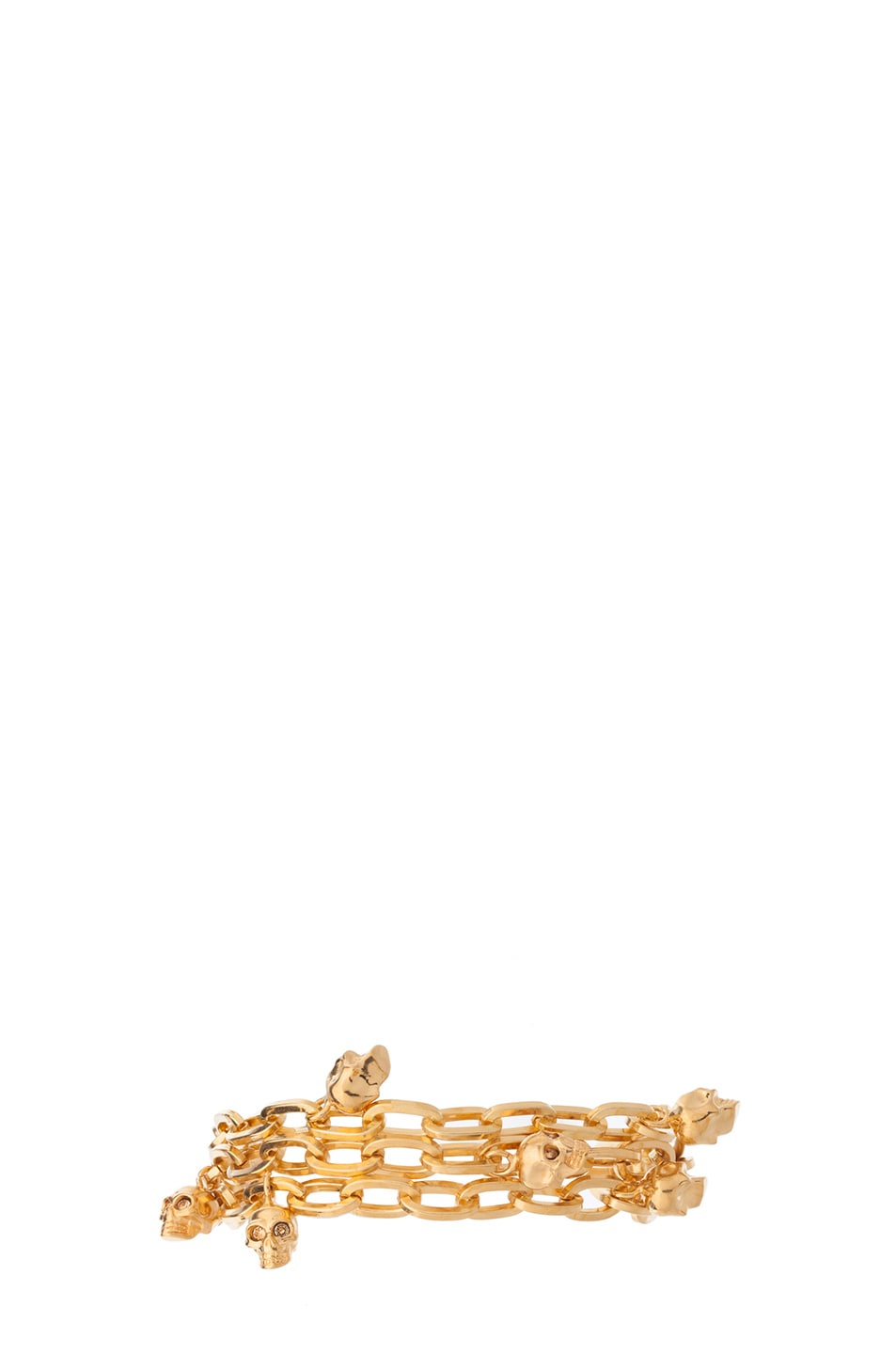 Image 1 of Alexander McQueen Chain Skull Bracelet in Gold