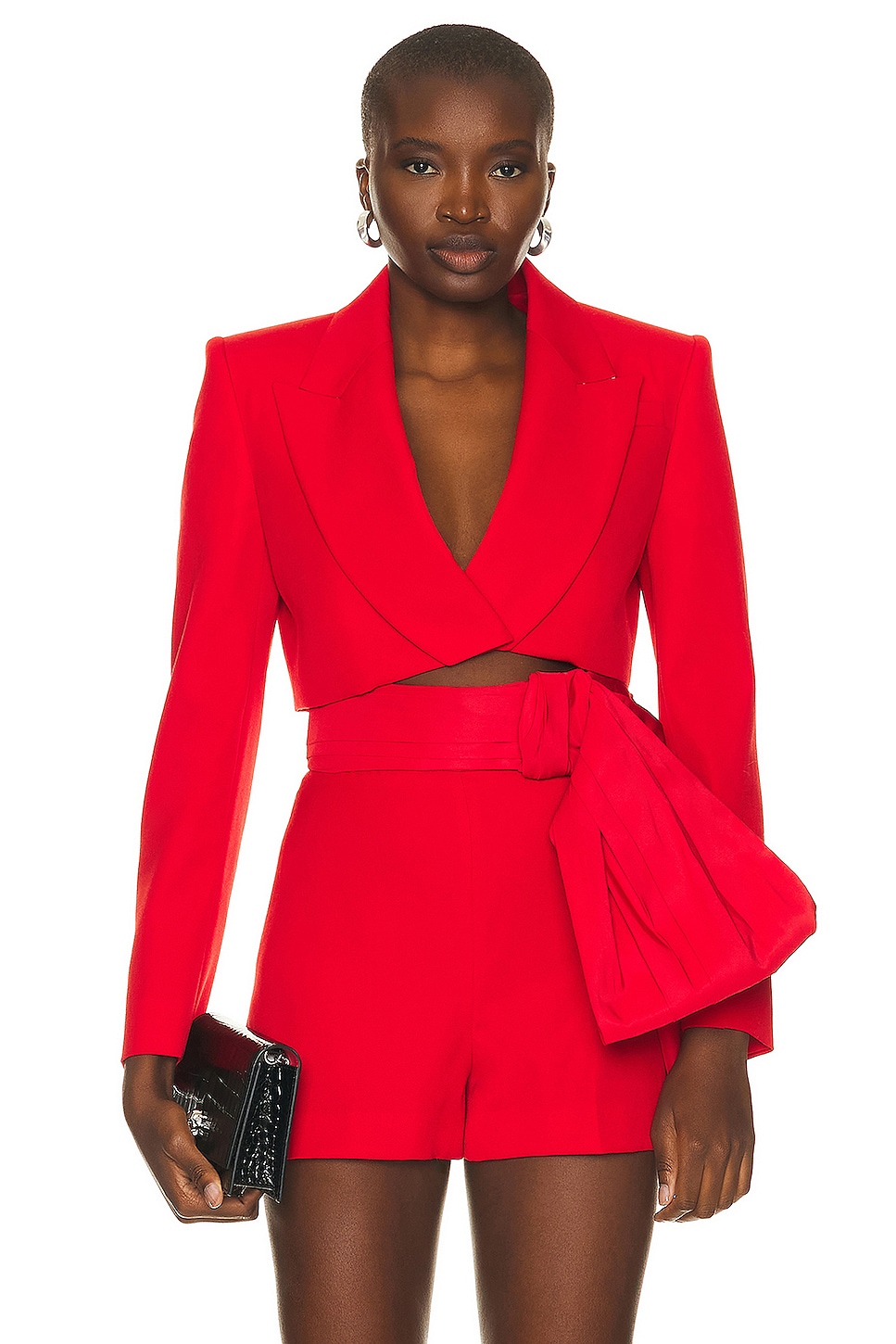Image 1 of Alexander McQueen Cropped Jacket in Lust Red