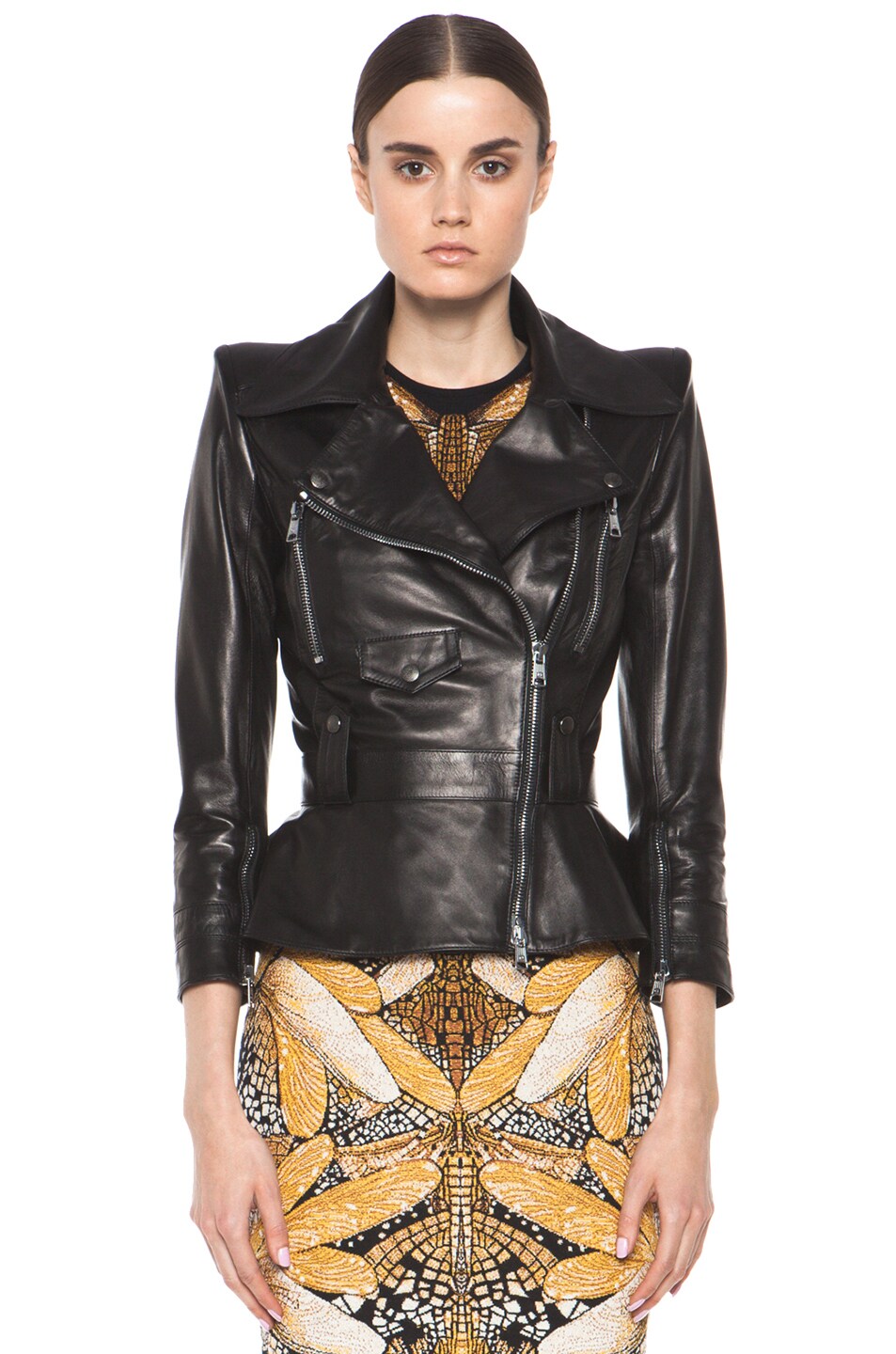 Image 1 of Alexander McQueen Leather Jacket in Black
