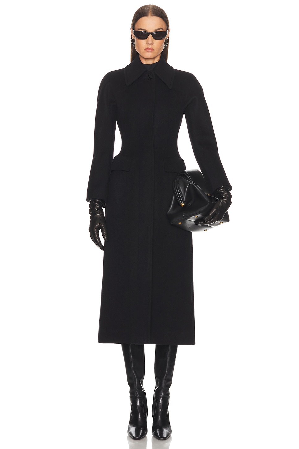 Image 1 of McQueen Long Coat in Black
