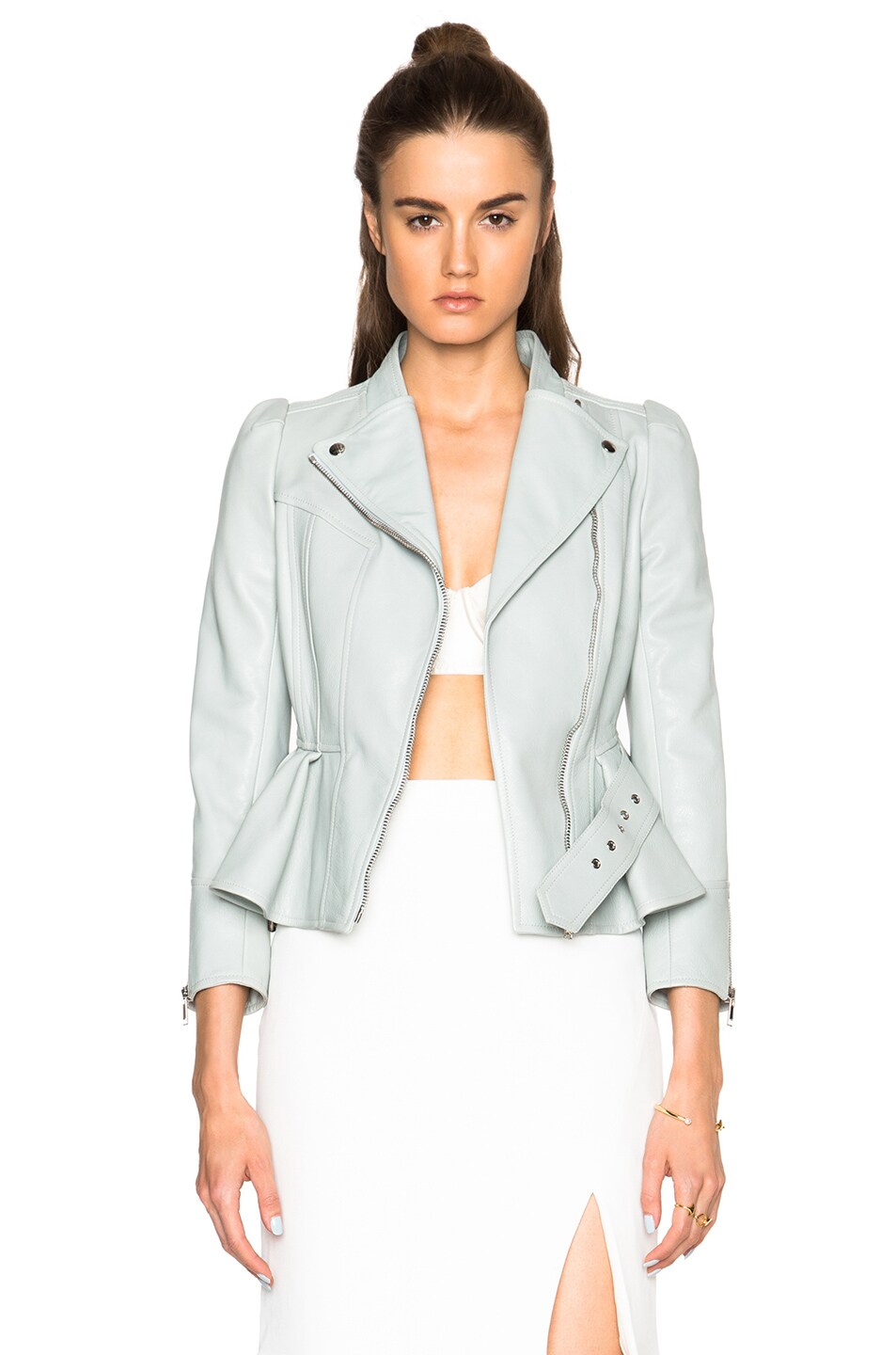 Image 1 of Alexander McQueen Leather Jacket in Egg Blue