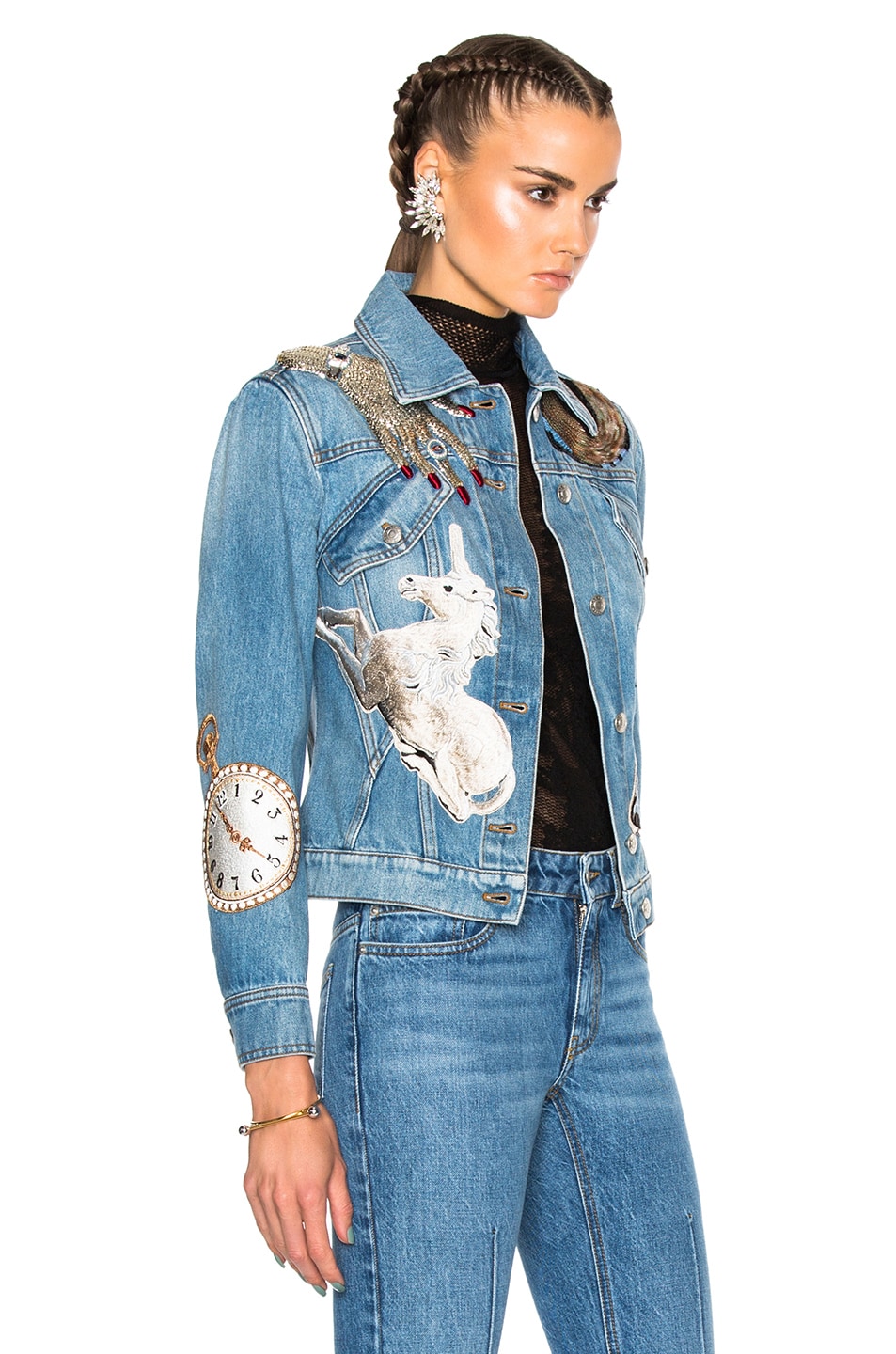 Alexander McQueen Bombe Denim Jacket in Indigo | FWRD