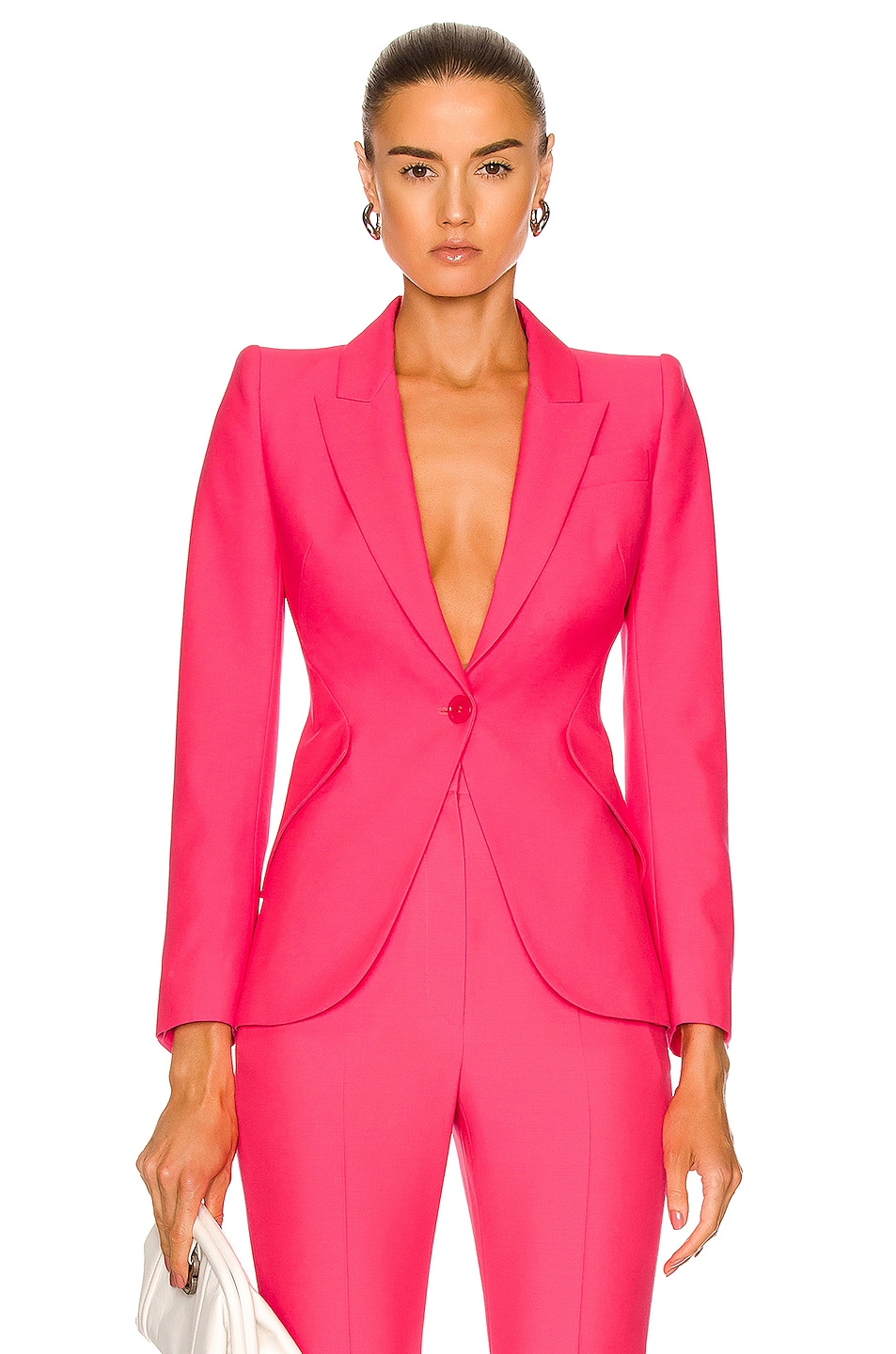 Image 1 of Alexander McQueen Blazer Jacket in Neon Pink