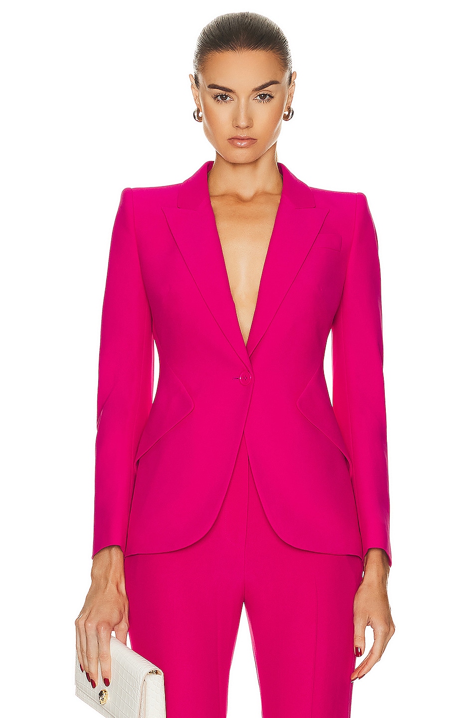Image 1 of Alexander McQueen One Button Jacket in Orchid Pink
