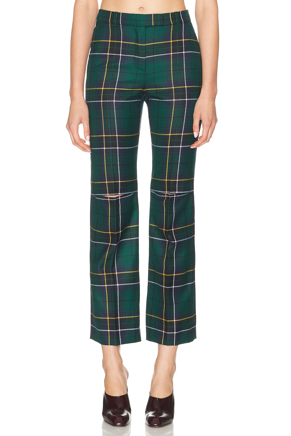 Image 1 of McQueen Wool Pant in Navy, Green, & Yellow