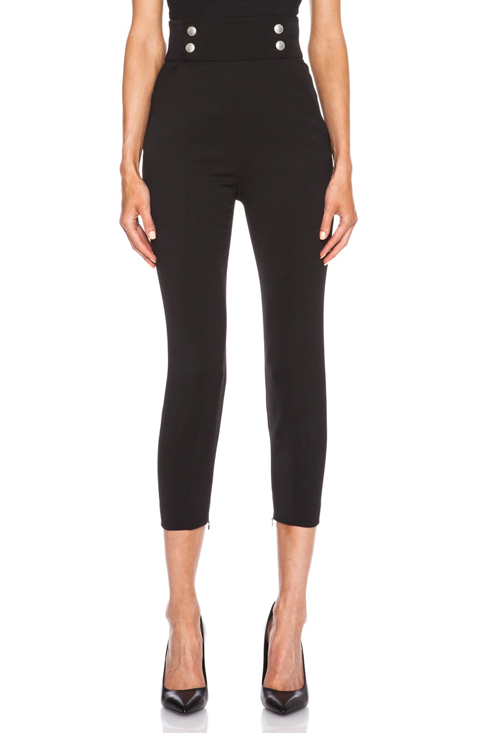 Image 1 of Alexander McQueen High Waisted Trouser in Black