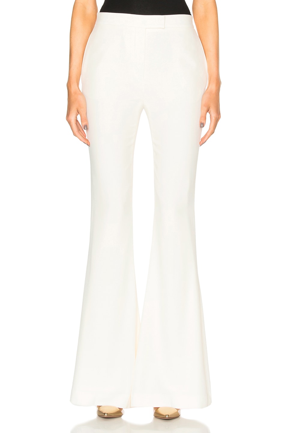 Image 1 of Alexander McQueen Flared Pants in Silk White