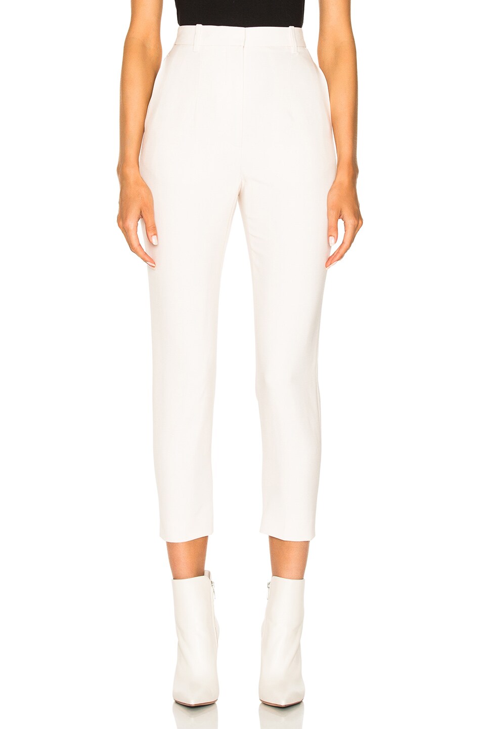 Image 1 of Alexander McQueen Light Wool Silk High Waisted Cigarette Trousers in Blossom