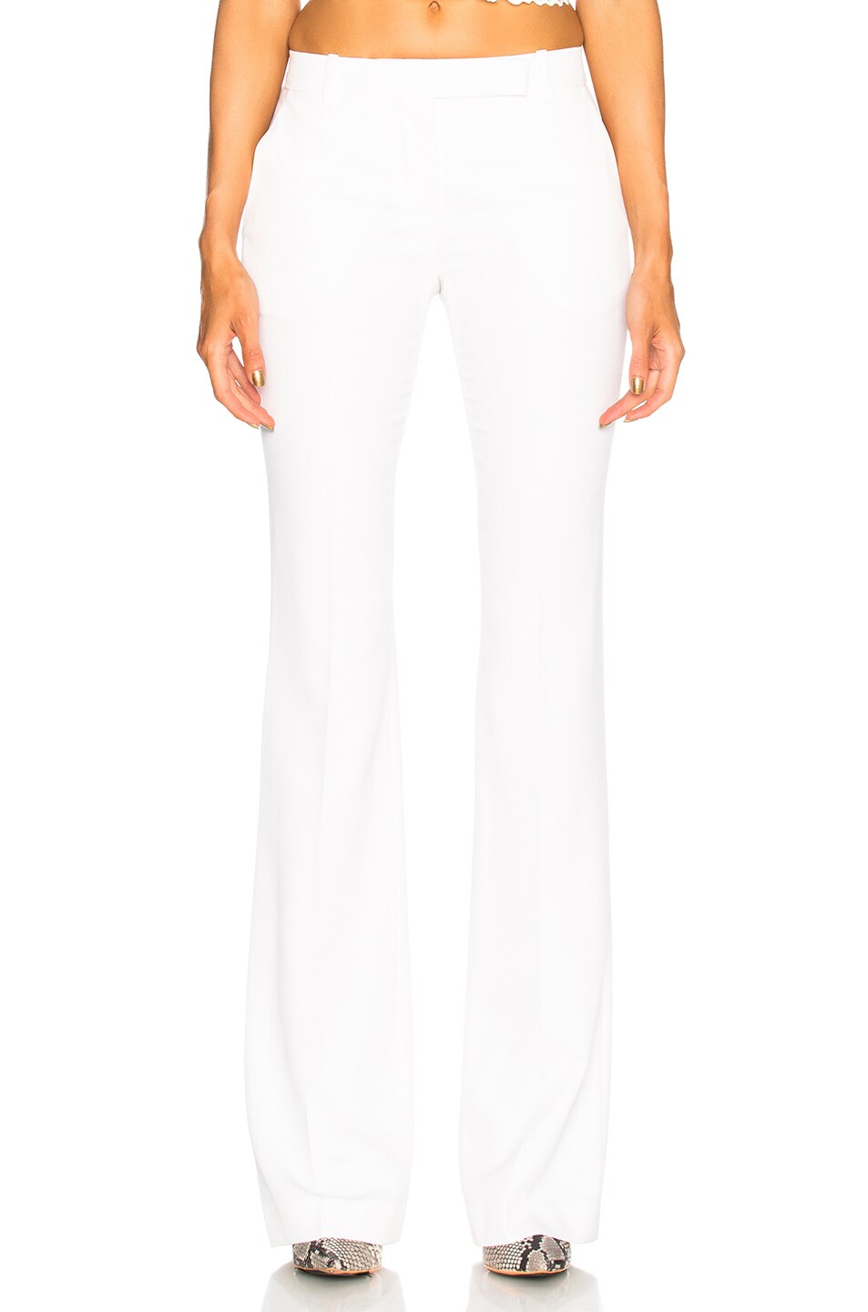 Image 1 of Alexander McQueen Narrow Bootcut Trousers in Soft White