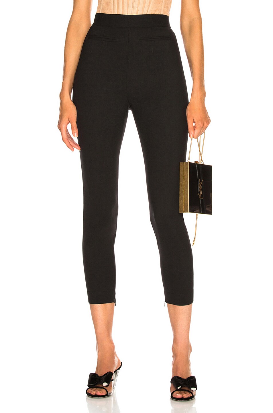 Image 1 of Alexander McQueen High Waisted Trousers in Black