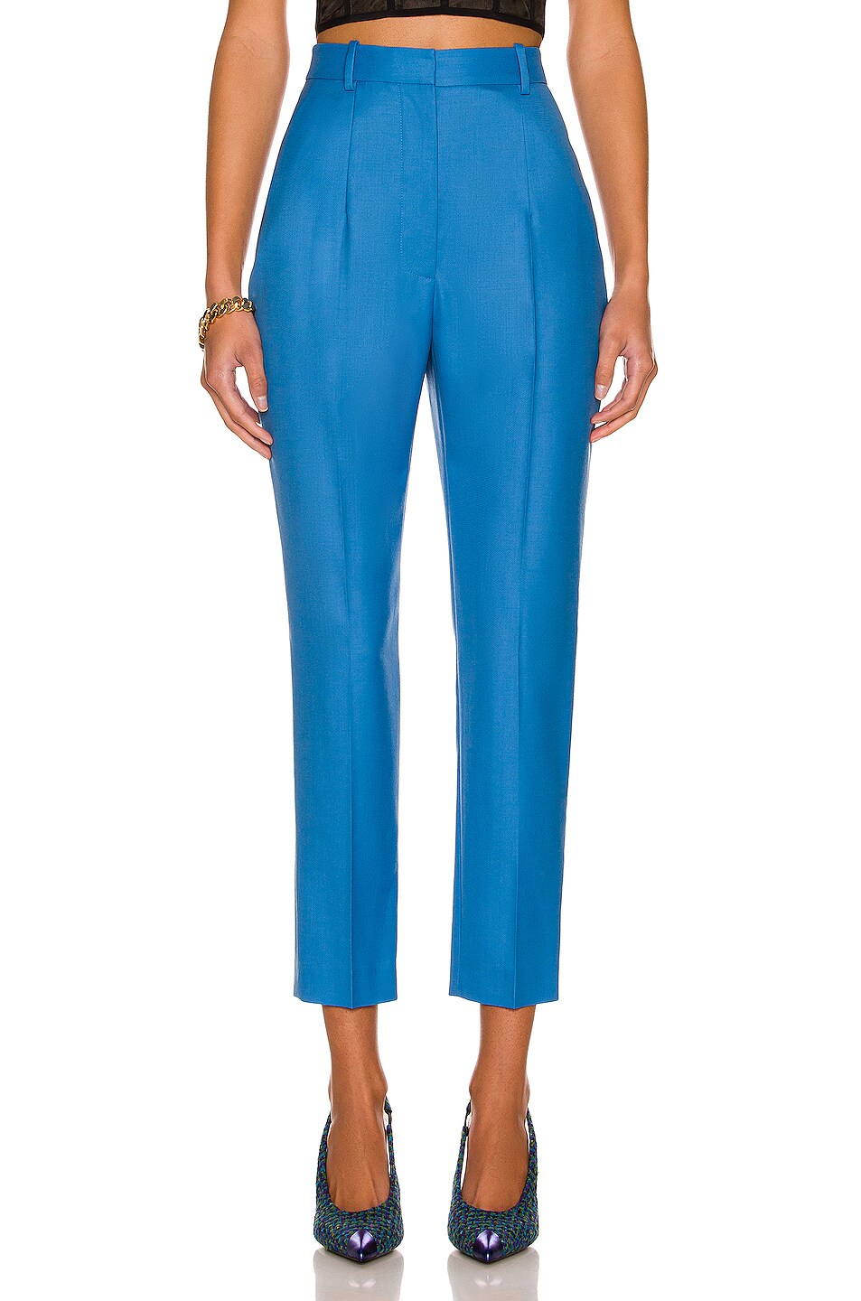 Image 1 of Alexander McQueen Tailored Pant in Cerulean Blue