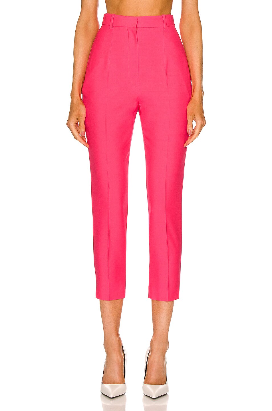 Image 1 of Alexander McQueen High Waisted Pants in Neon Pink