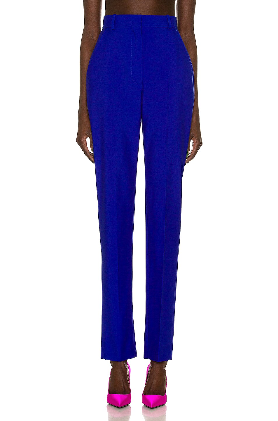 Image 1 of Alexander McQueen High Waisted Trousers in Electric Blue