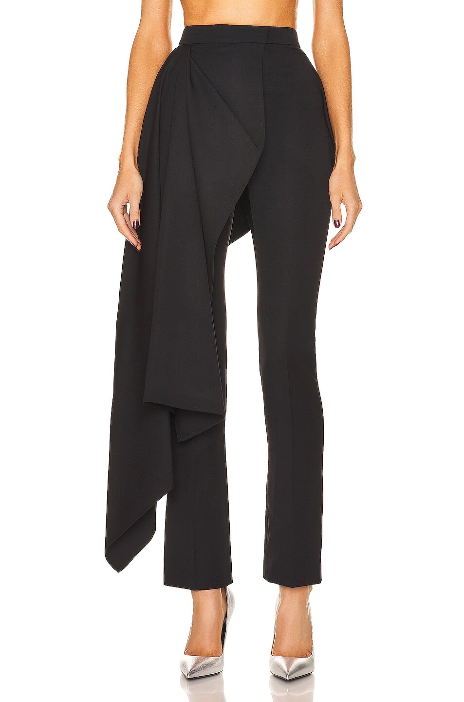 Image 1 of Alexander McQueen Draped Trousers in Black