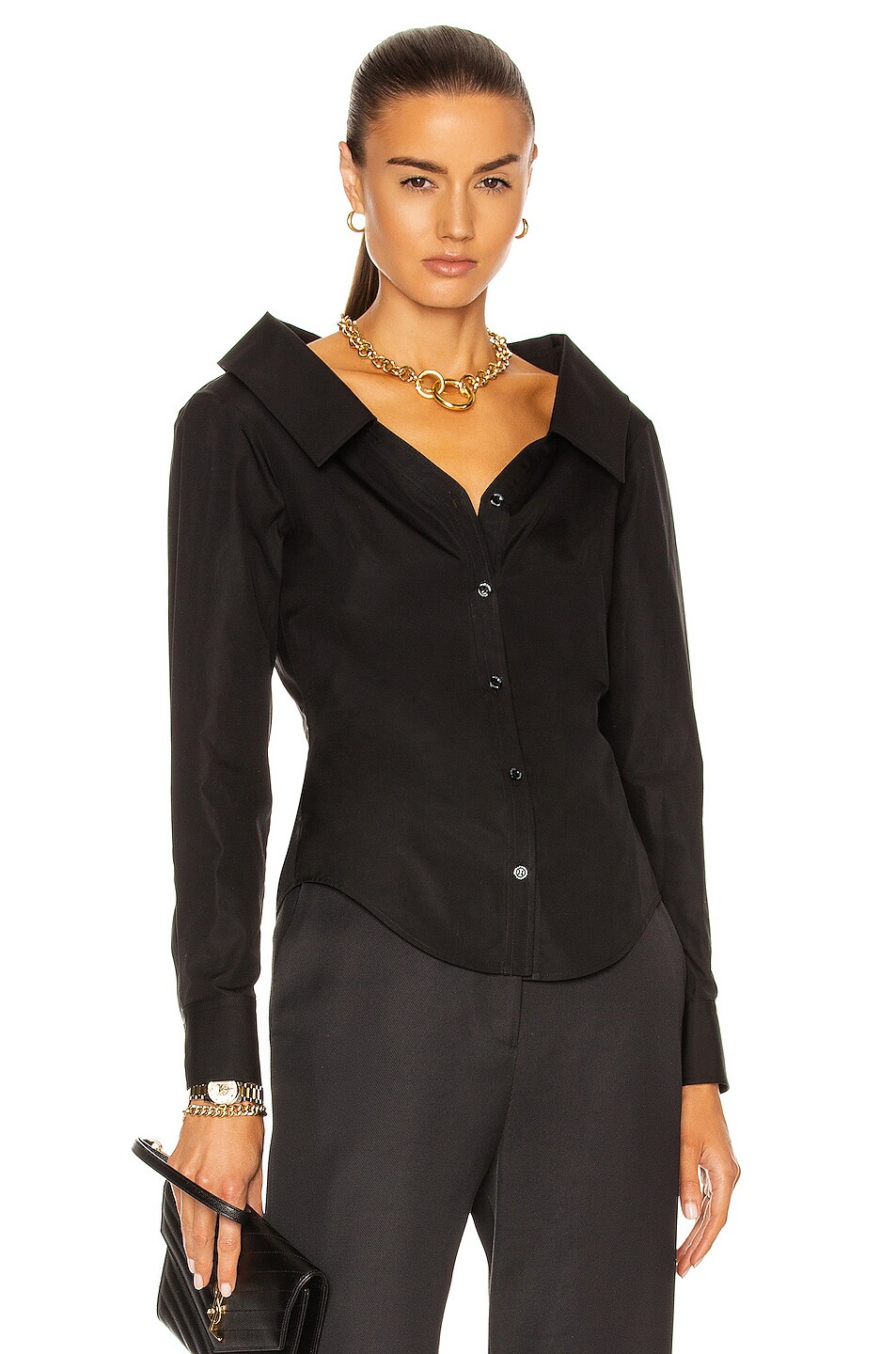 Image 1 of Alexander McQueen 50s Fitted Shirt in Black